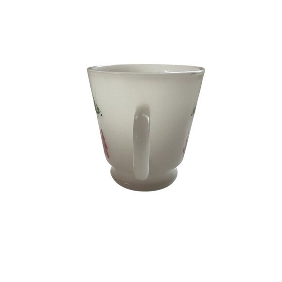 1950s Hazel Atlas Milk Glass Christmas Egg Nog Punch Bowl Set with 6 Cups - Picture 10 of 11